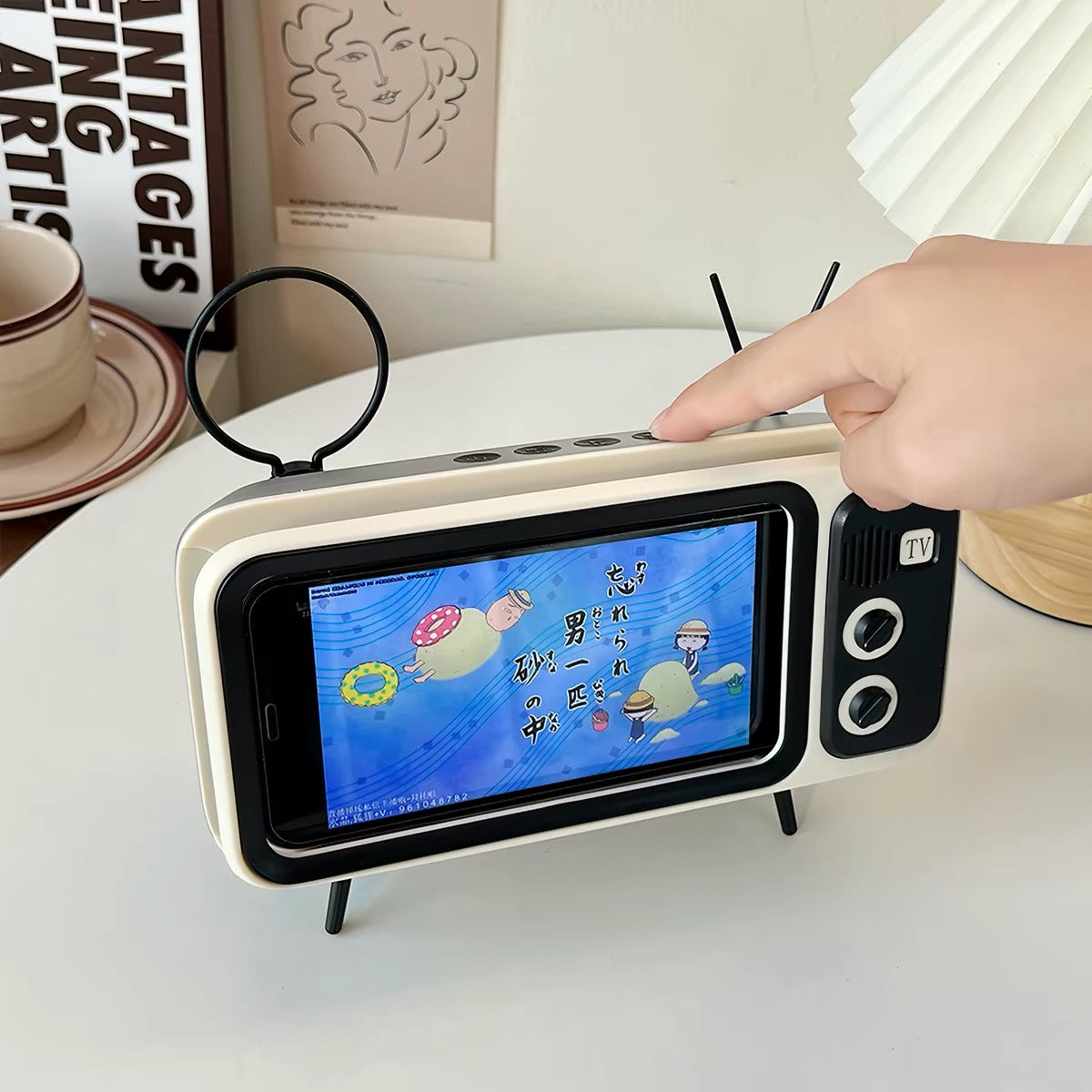 Retro Mini TV Phone Stand