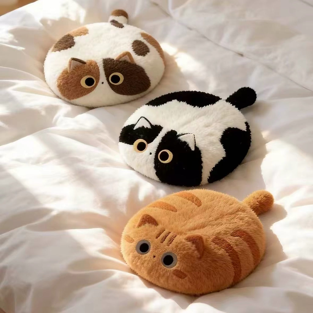 Round Cat Plush Chair Pad Floor Cushion