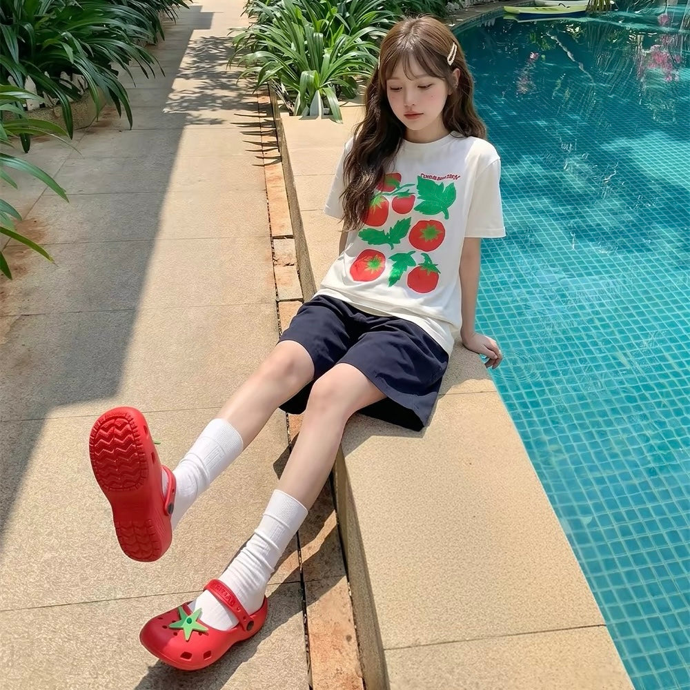 Tomato Mary Jane Clog Sandals