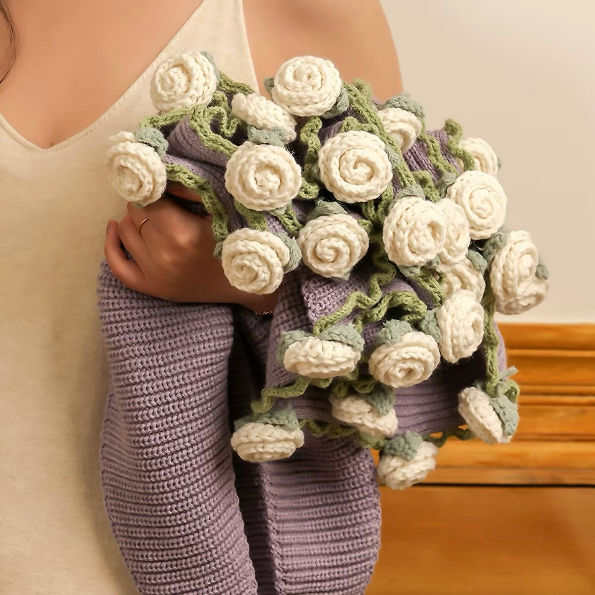 Premium Crochet Flower Bouquet Blanket Throw