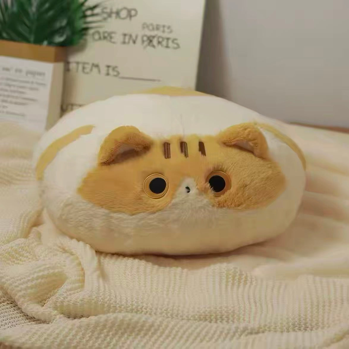 Round Cat Plush Chair Pad Floor Cushion