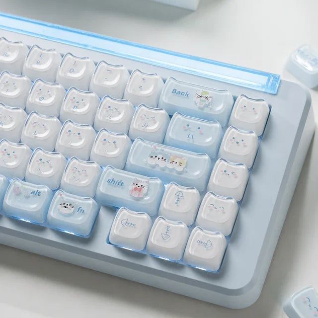 MAO Snow Blue Kitty Keycaps