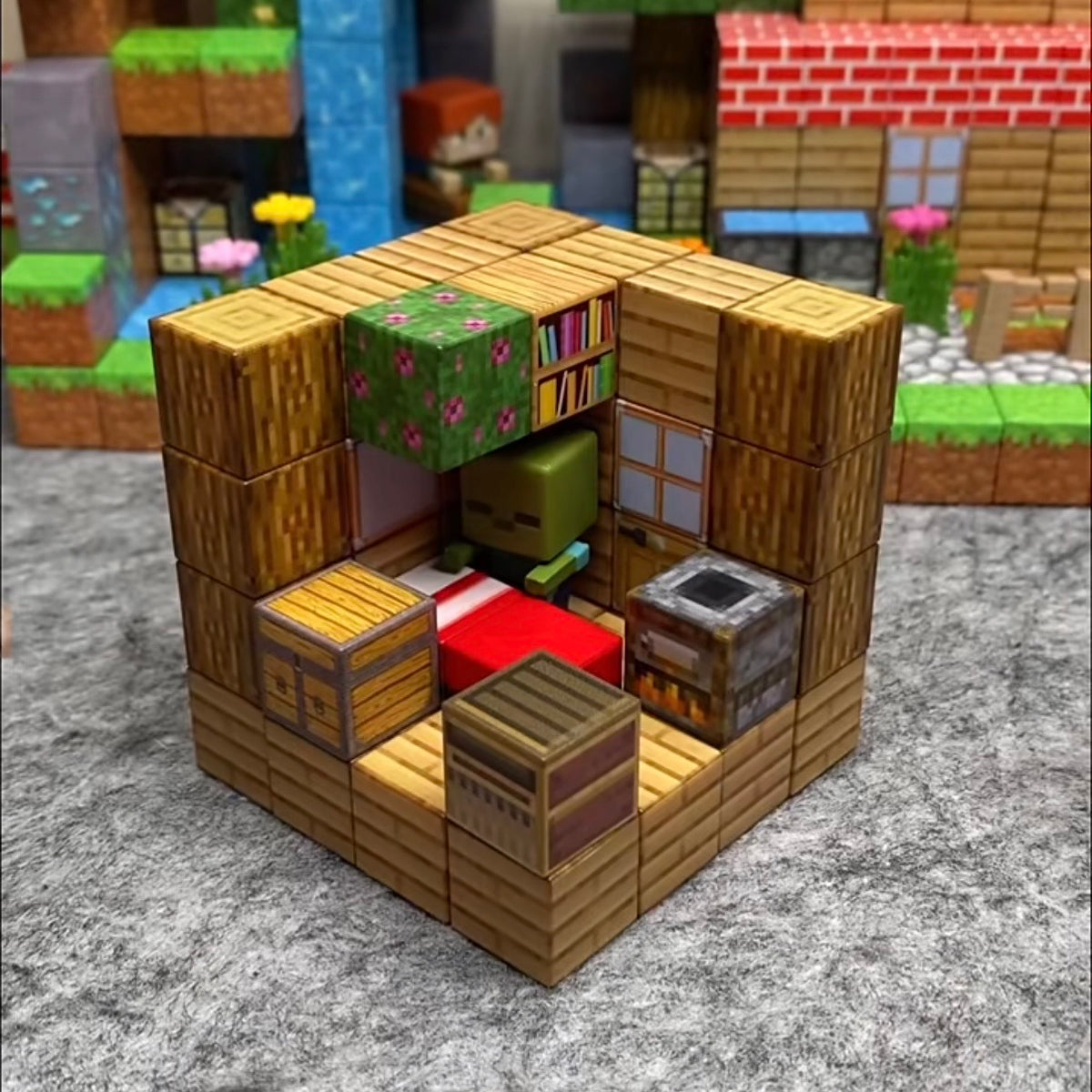 Minecraft Magnet Blocks DIY Diorama Kit