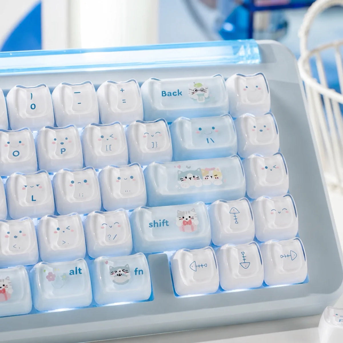 MAO Snow Blue Kitty Keycaps