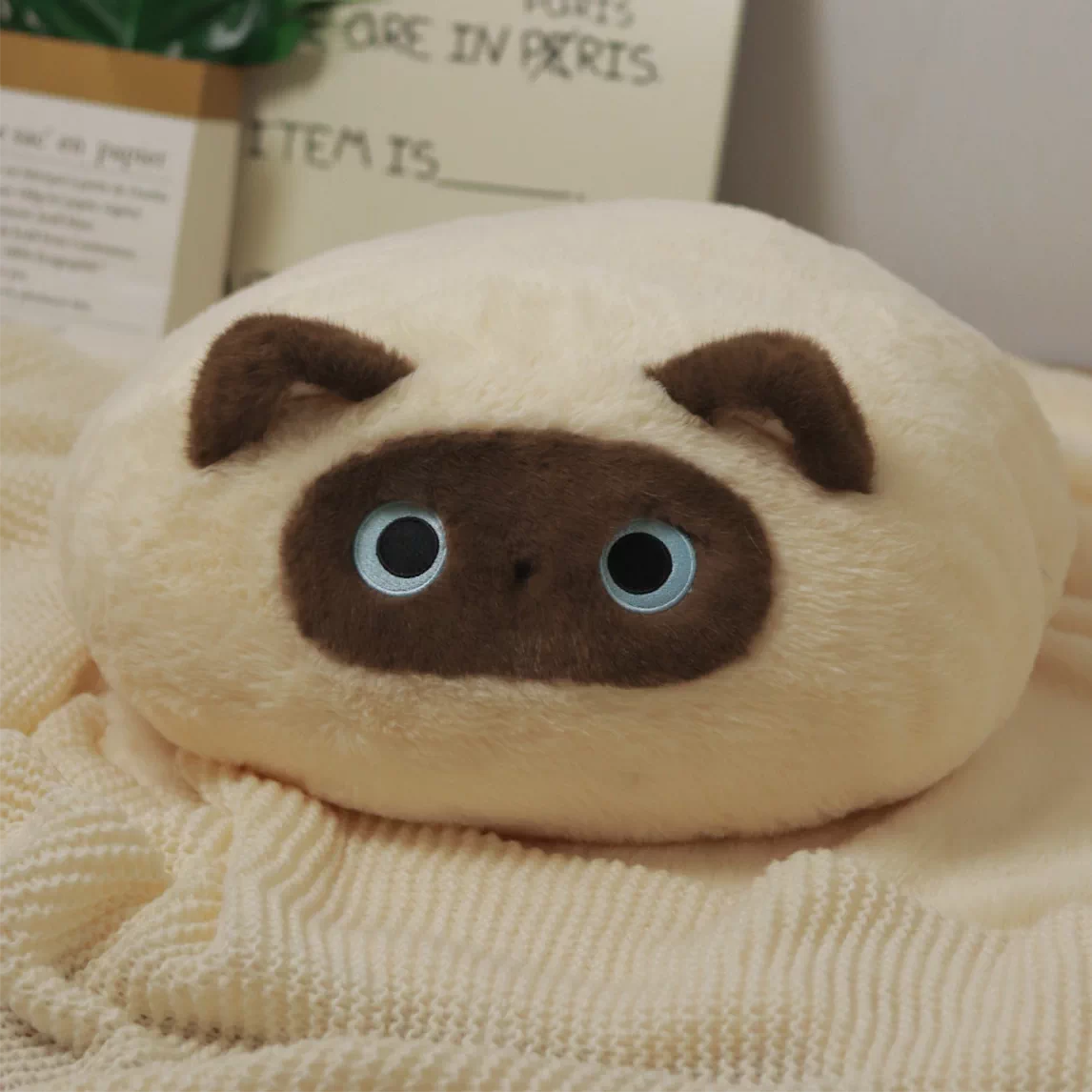 Round Cat Plush Chair Pad Floor Cushion