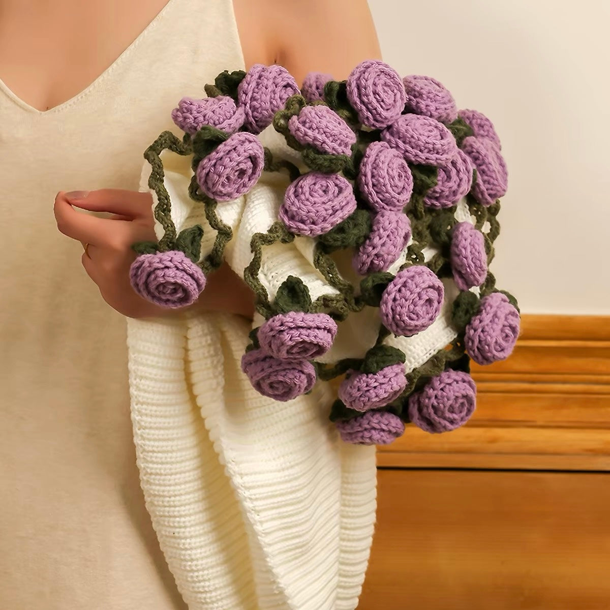 Premium Crochet Flower Bouquet Blanket Throw