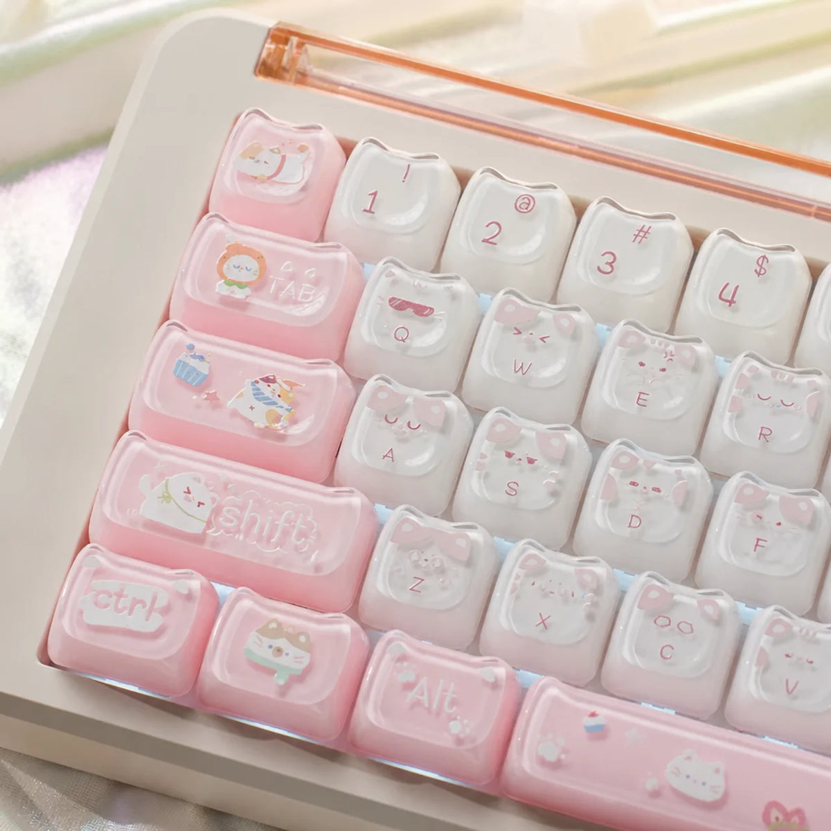 MAO Strawberry Milk Kitty Keycaps