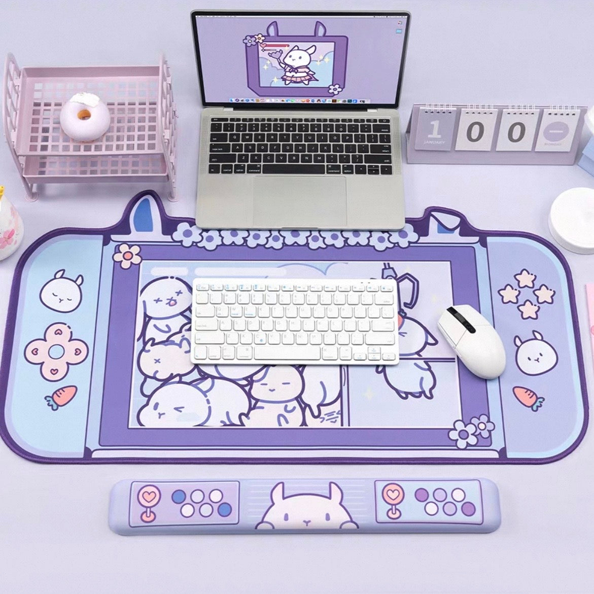 Bunny Console Desk Mat & Rest Set
