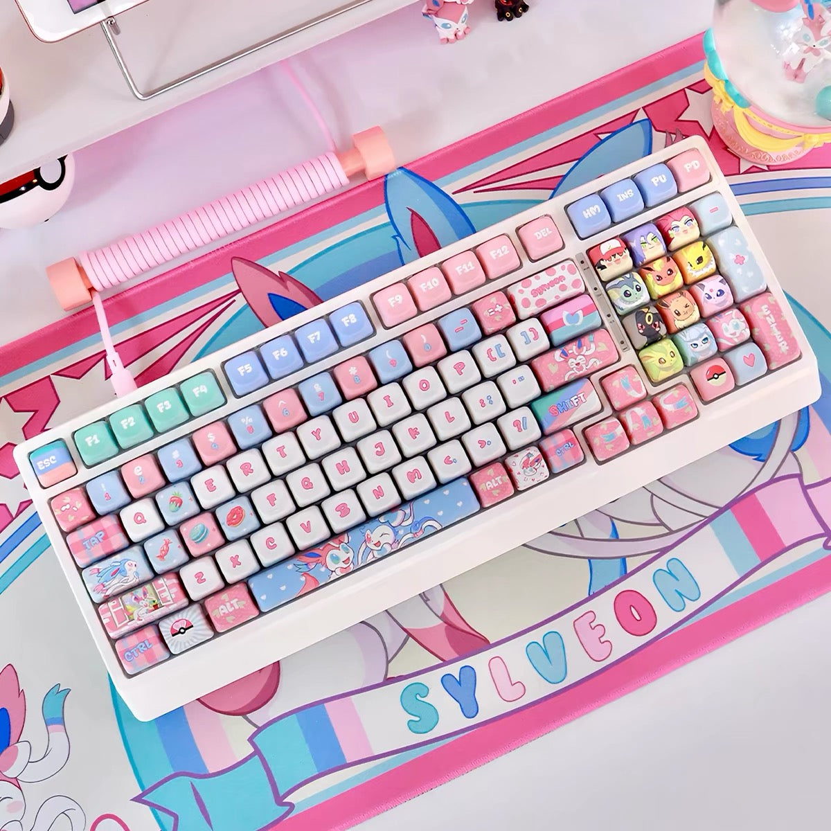 NAT Pastel Sylveon Theme Keycaps