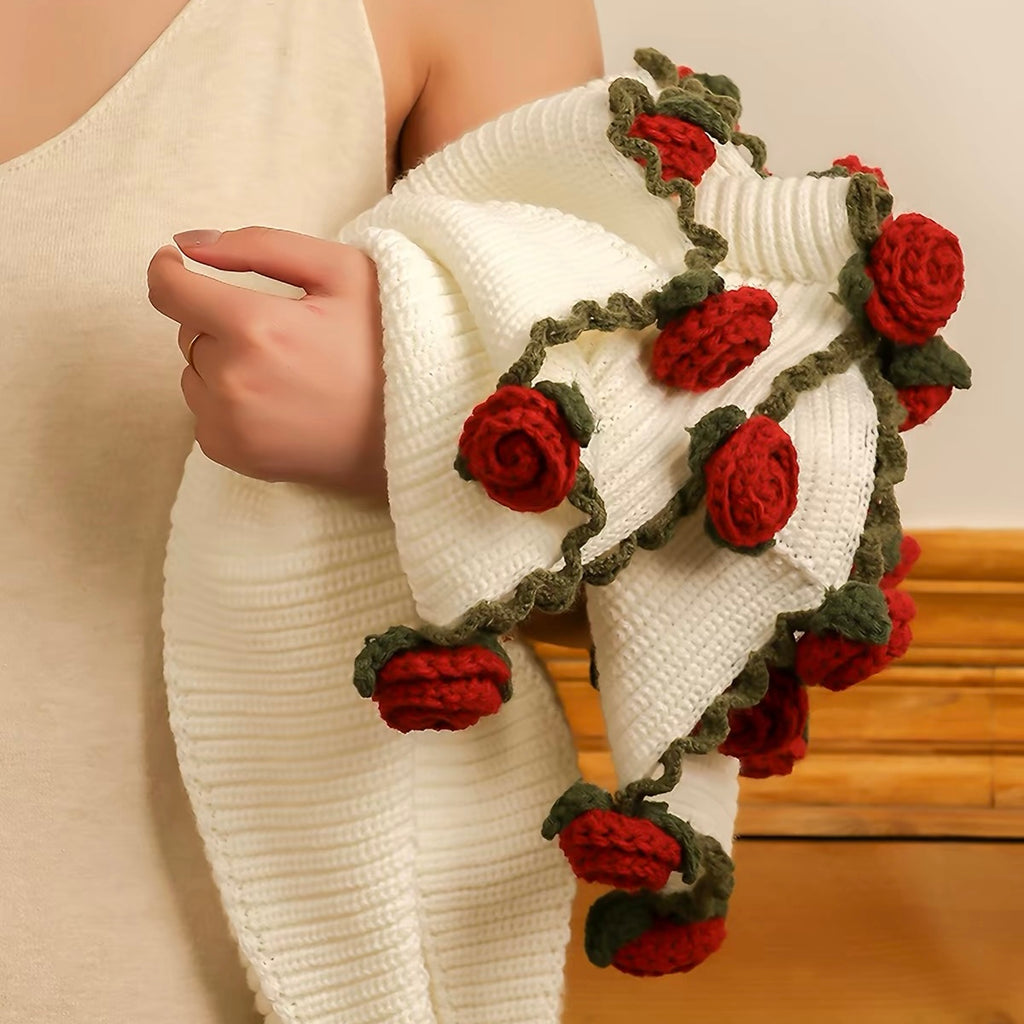 Premium Crochet Flower Bouquet Blanket Throw