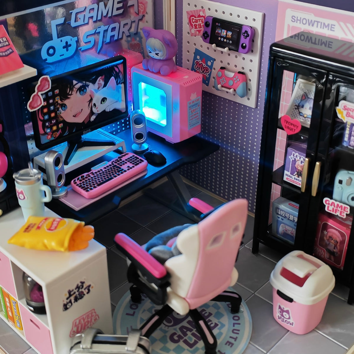 Girl Gamer Room DIY Diorama Kit