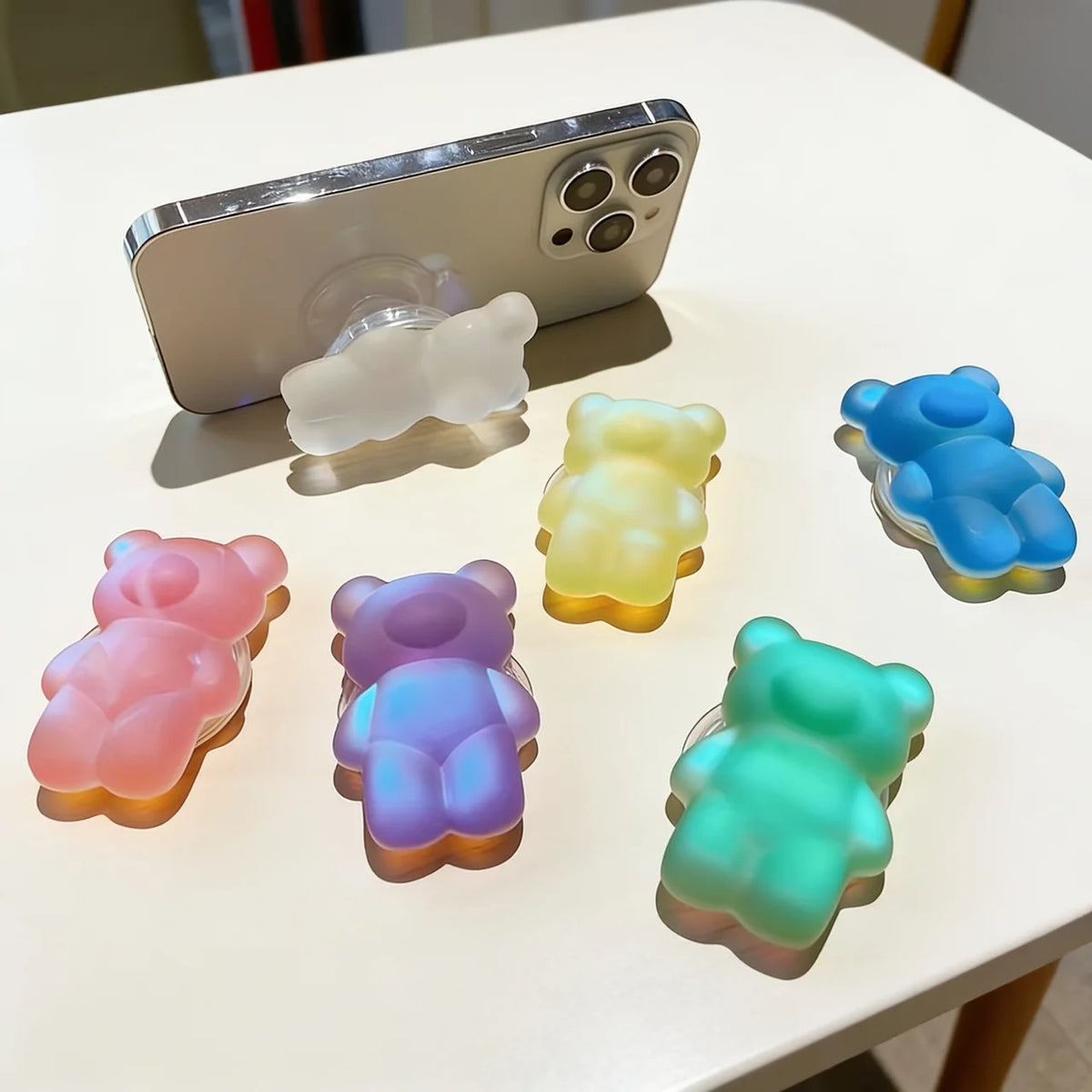 Iridescent Gummy Bear Phone Grip