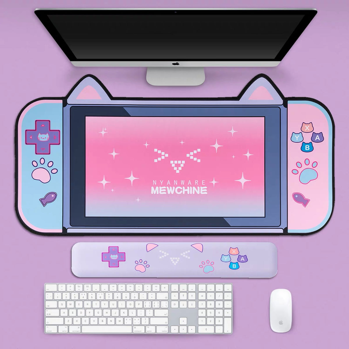 Nyan Cat Console Desk Mat & Rest Set