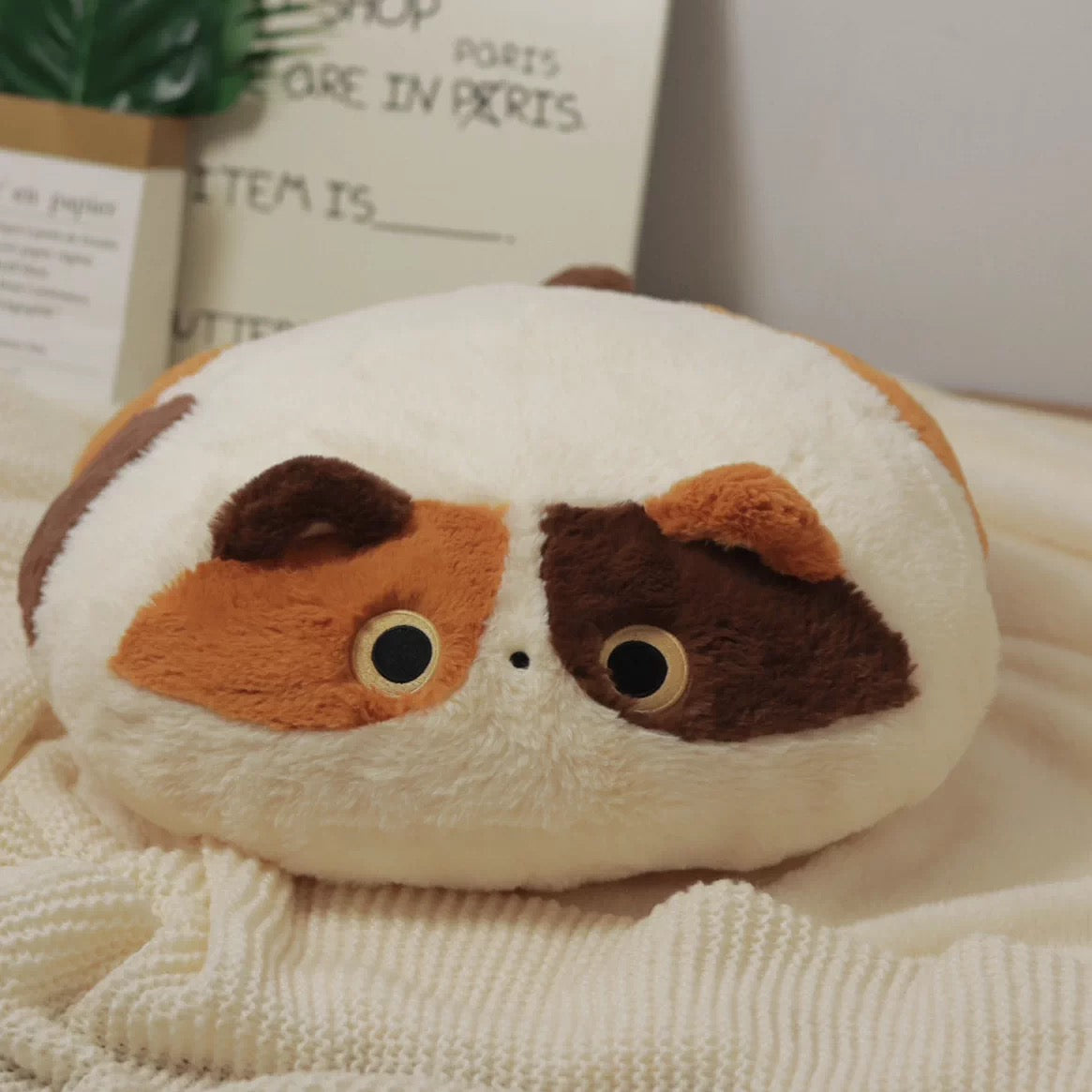 Round Cat Plush Chair Pad Floor Cushion
