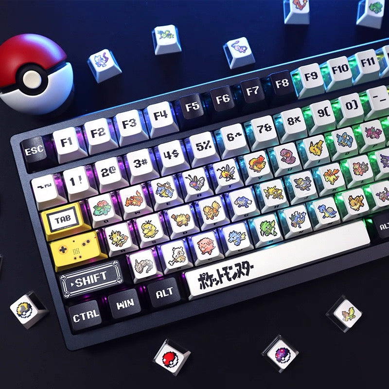 Retro Pixel Pokemon Keycaps