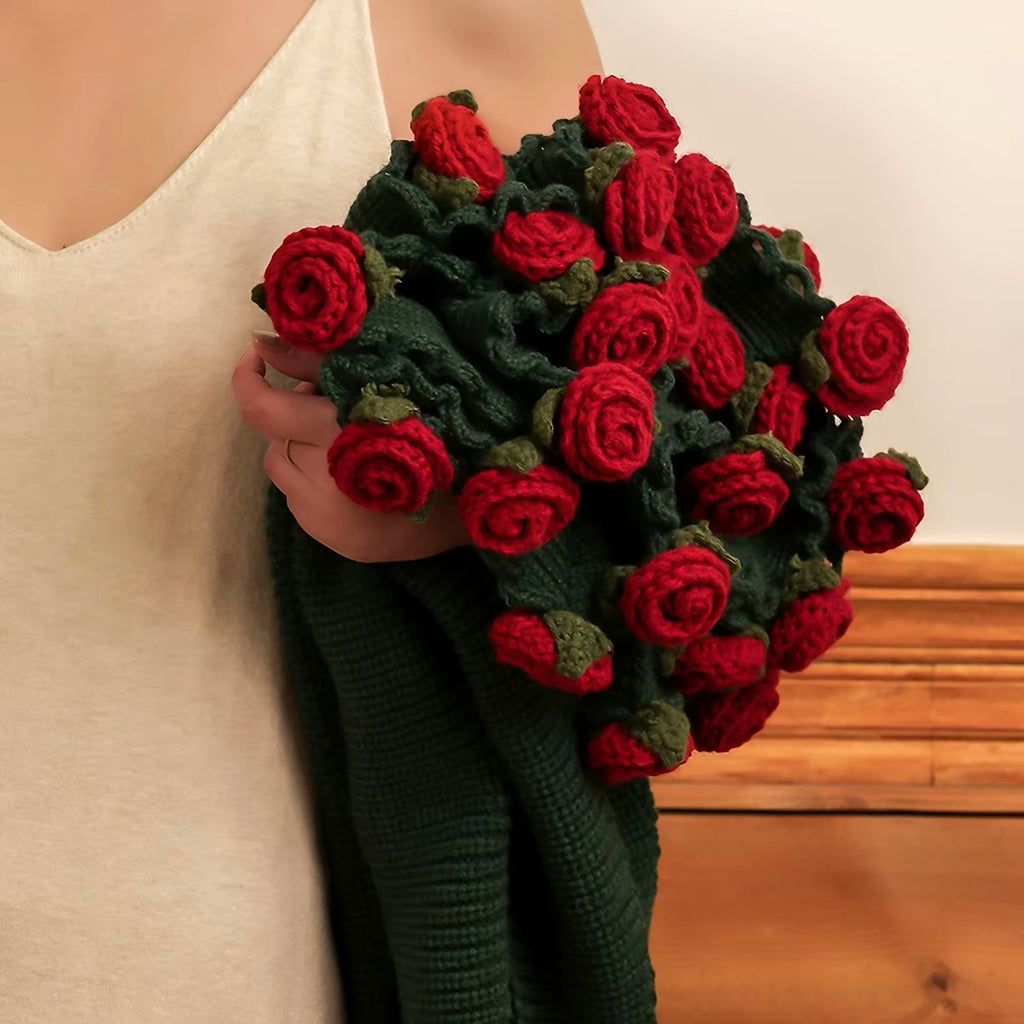 Premium Crochet Flower Bouquet Blanket Throw
