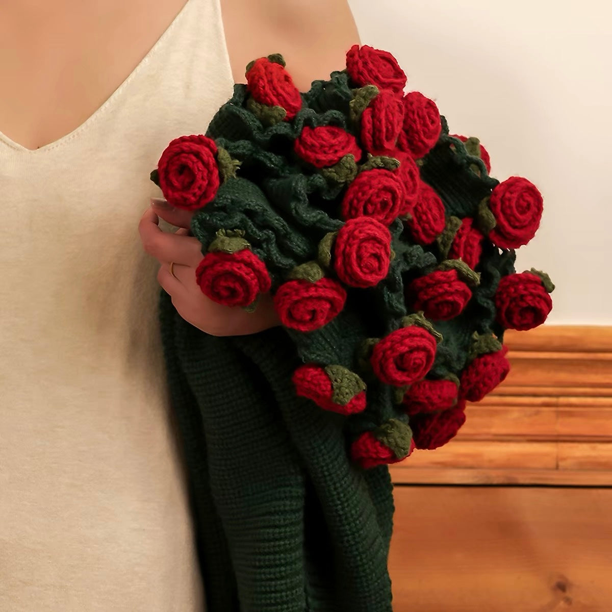 Premium Crochet Flower Bouquet Blanket Throw
