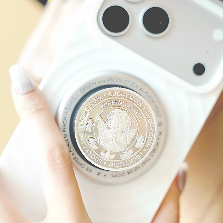 PERCH HOLD Cherub Angel Lucky Coin Magnetic Phone Grip