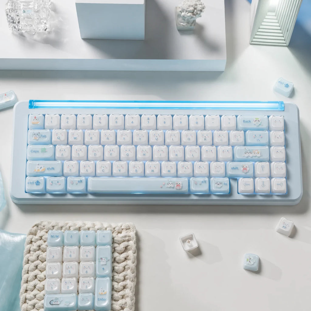 MAO Snow Blue Kitty Keycaps