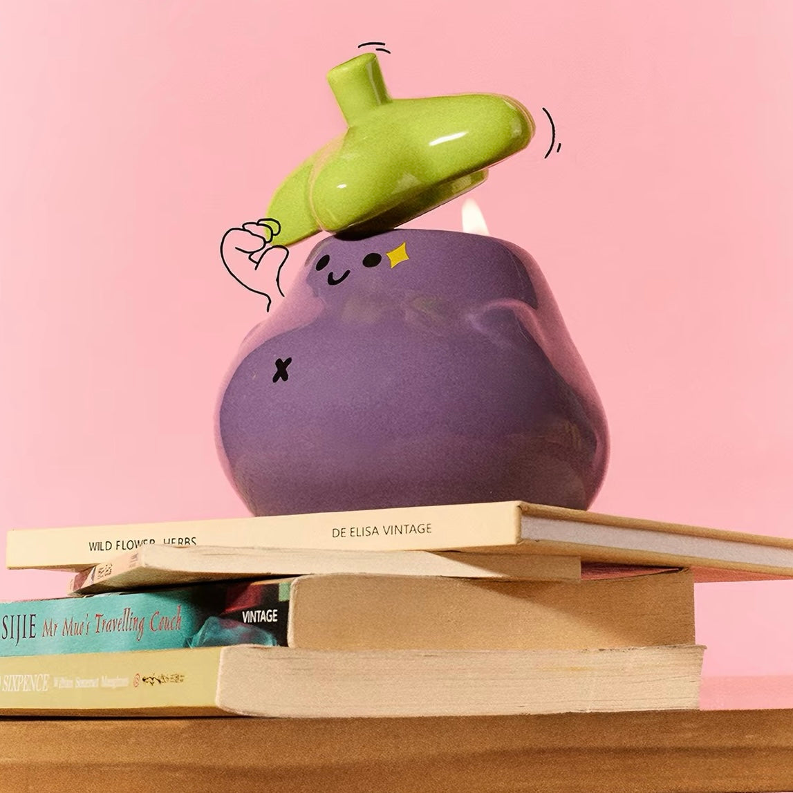 Adorable Aubergine Candle & Mug