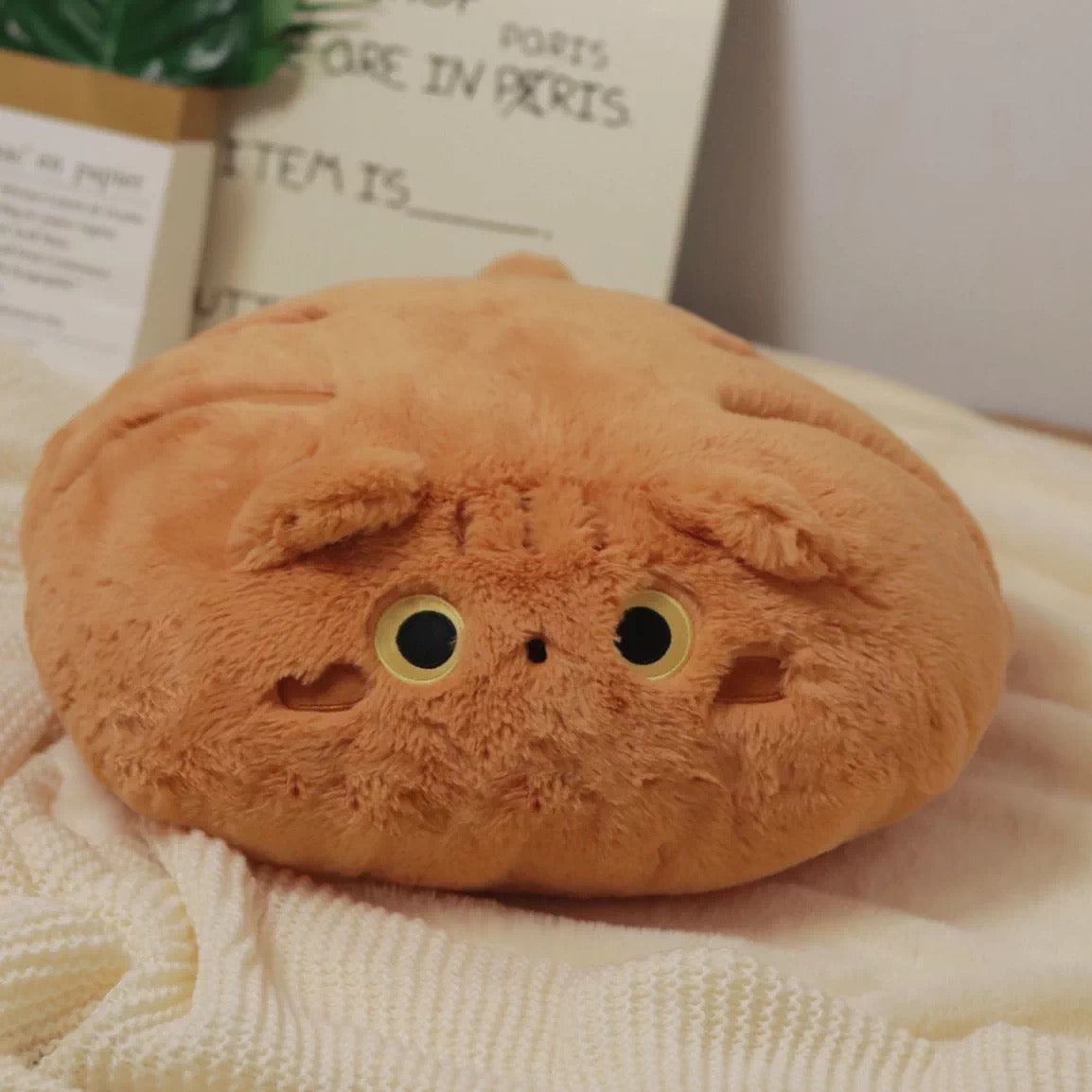 Round Cat Plush Chair Pad Floor Cushion