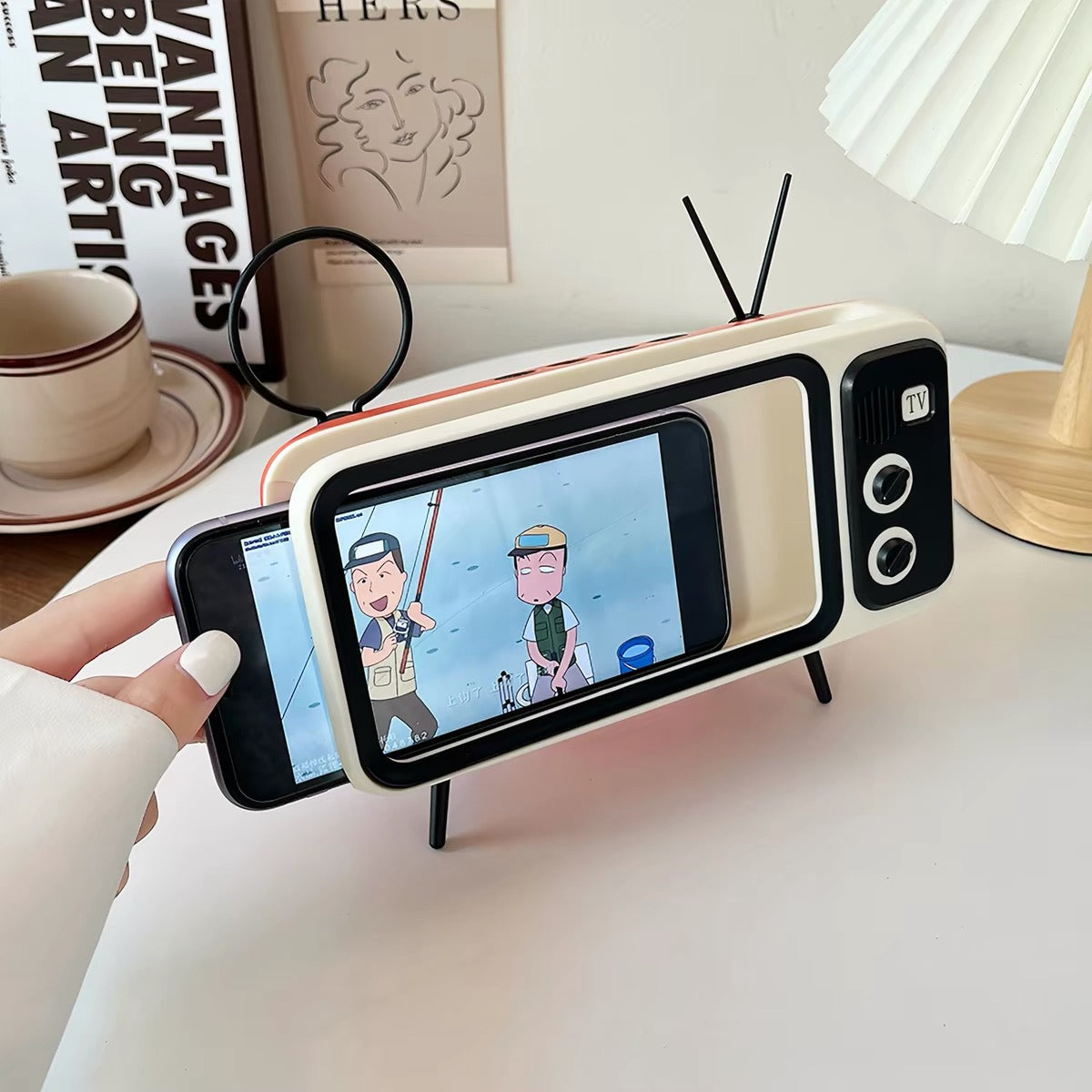 Retro Mini TV Phone Stand