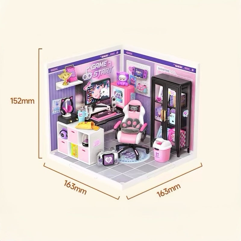 Girl Gamer Room DIY Diorama Kit