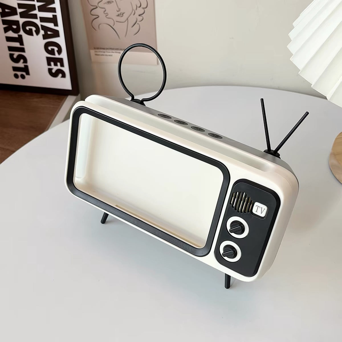 Retro Mini TV Phone Stand