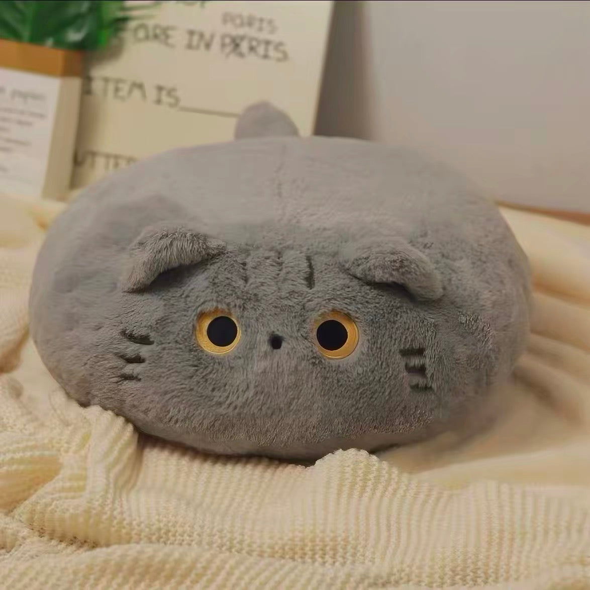 Round Cat Plush Chair Pad Floor Cushion