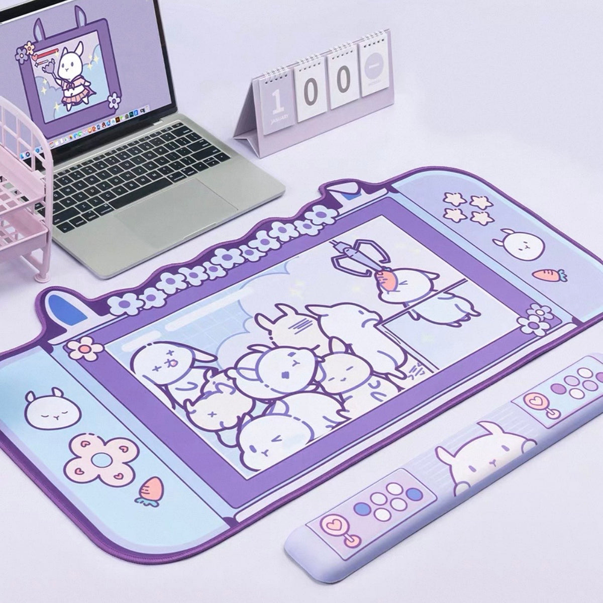 Bunny Console Desk Mat & Rest Set