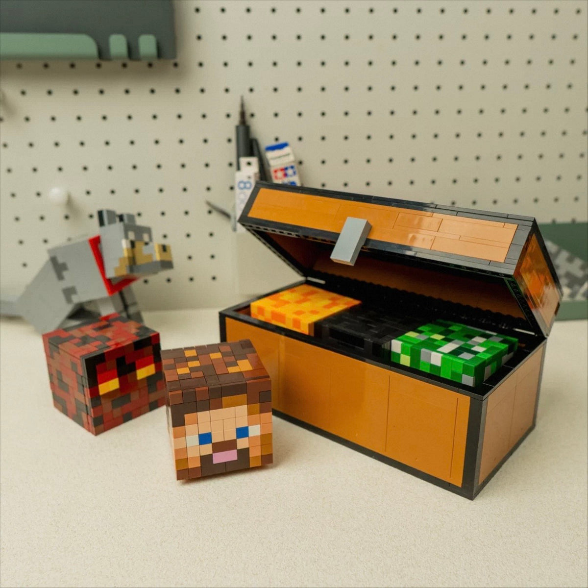 Brick Pixel Minecraft Chest Storage Box