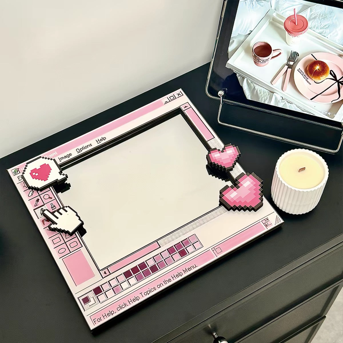 Pink Retro Windows Paint Mirror