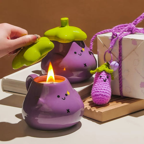 Adorable Aubergine Candle & Mug