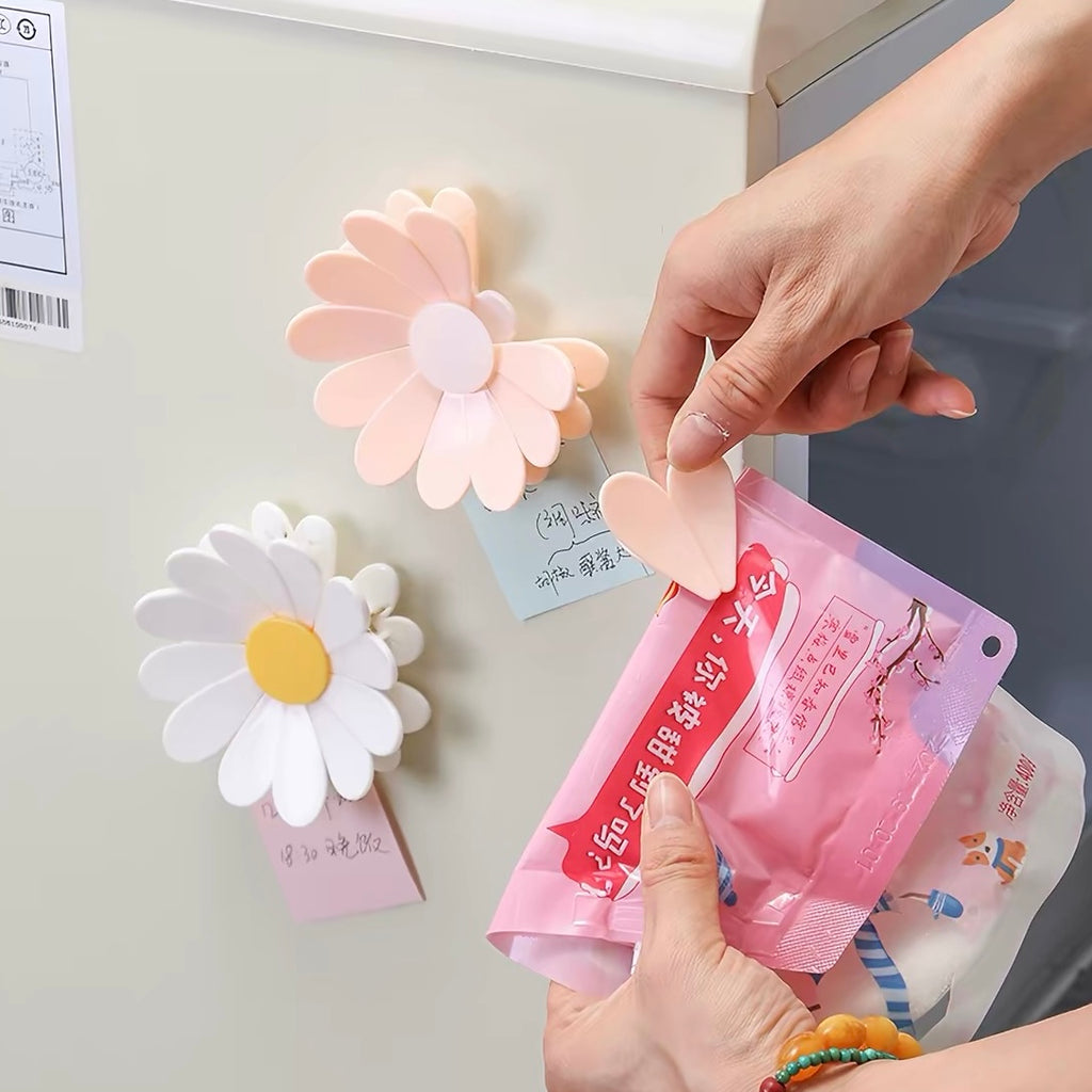 Daisy Flower Sealing Clips Fridge Magnet