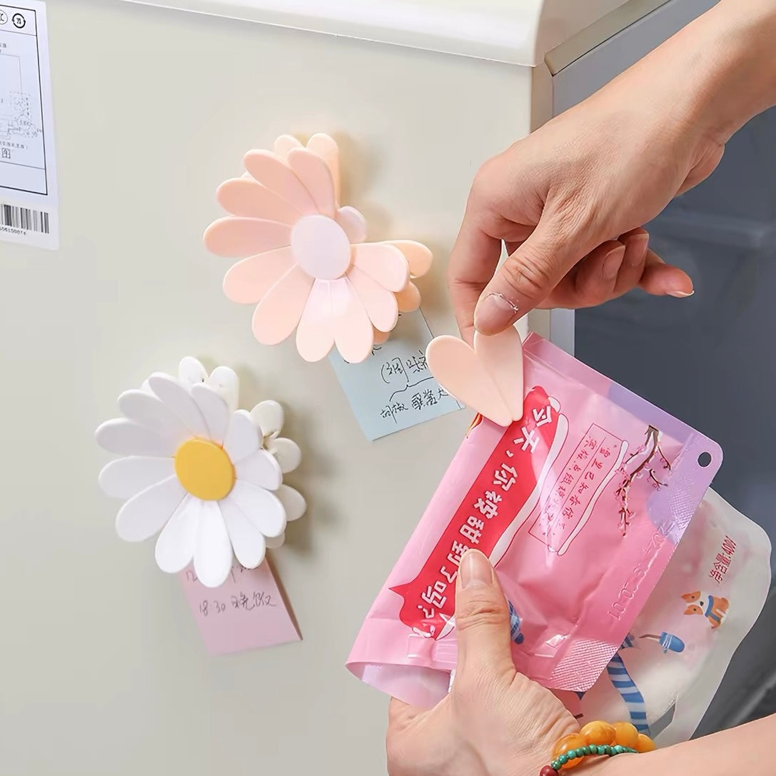 Daisy Flower Sealing Clips Fridge Magnet