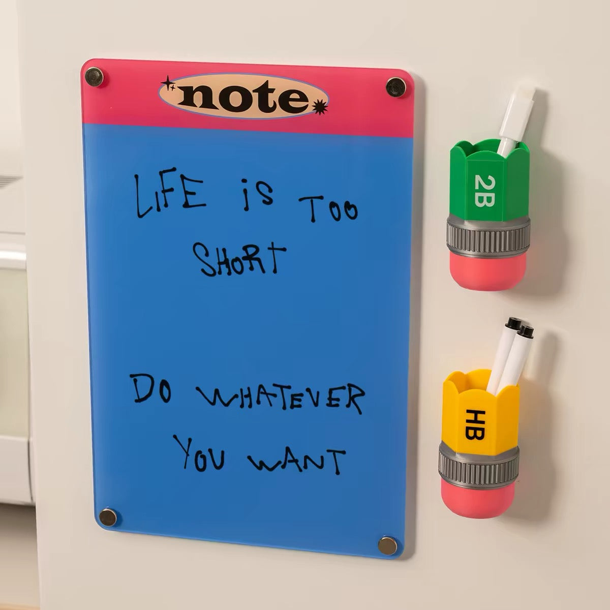 Memo Board & Pen Holder Set Fridge Magnet