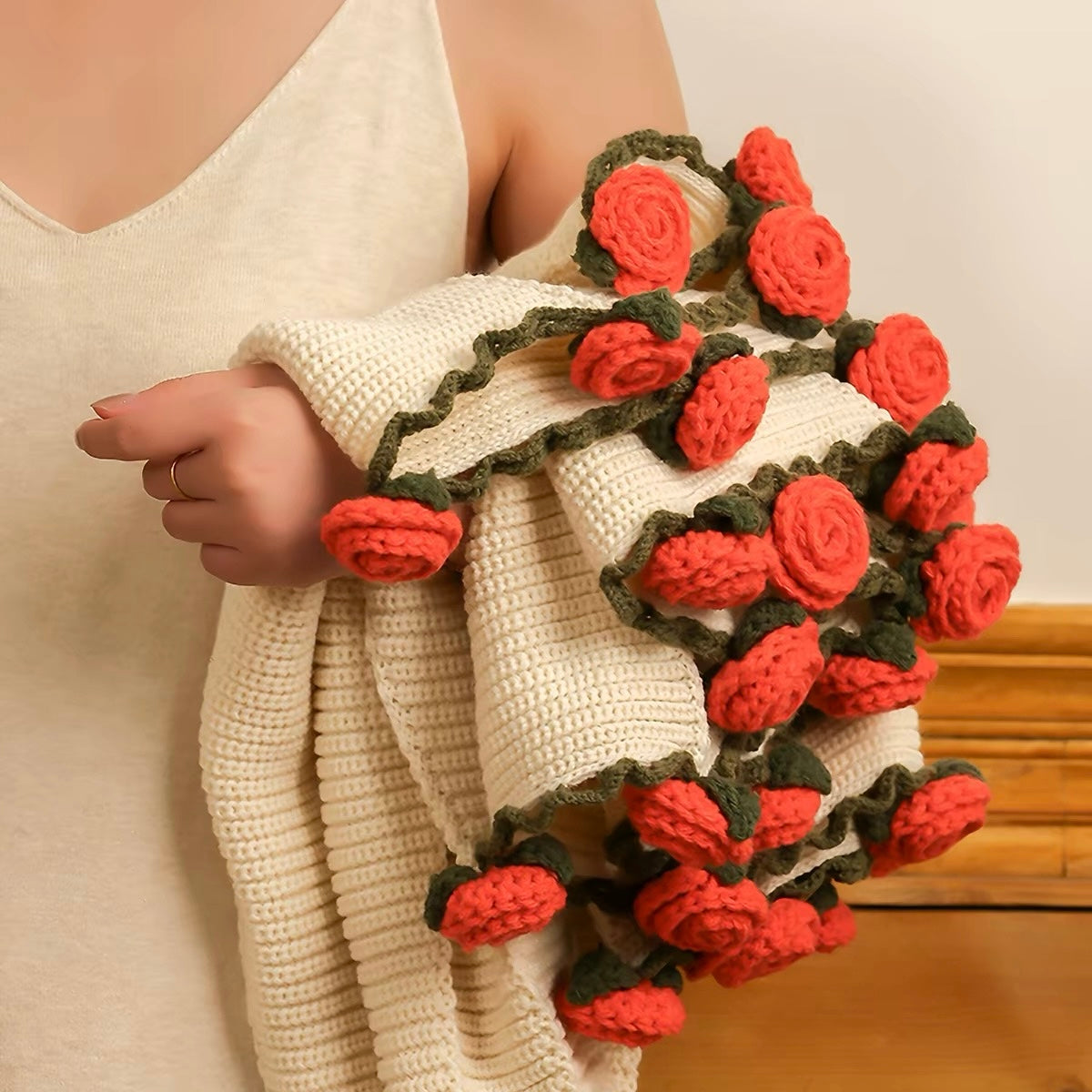 Premium Crochet Flower Bouquet Blanket Throw
