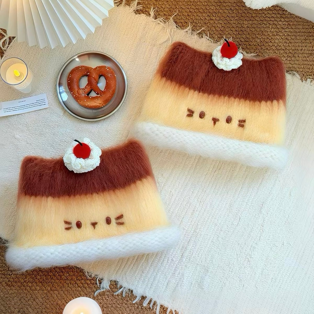 Pudding Cat Ear Knitted Beanie Hat