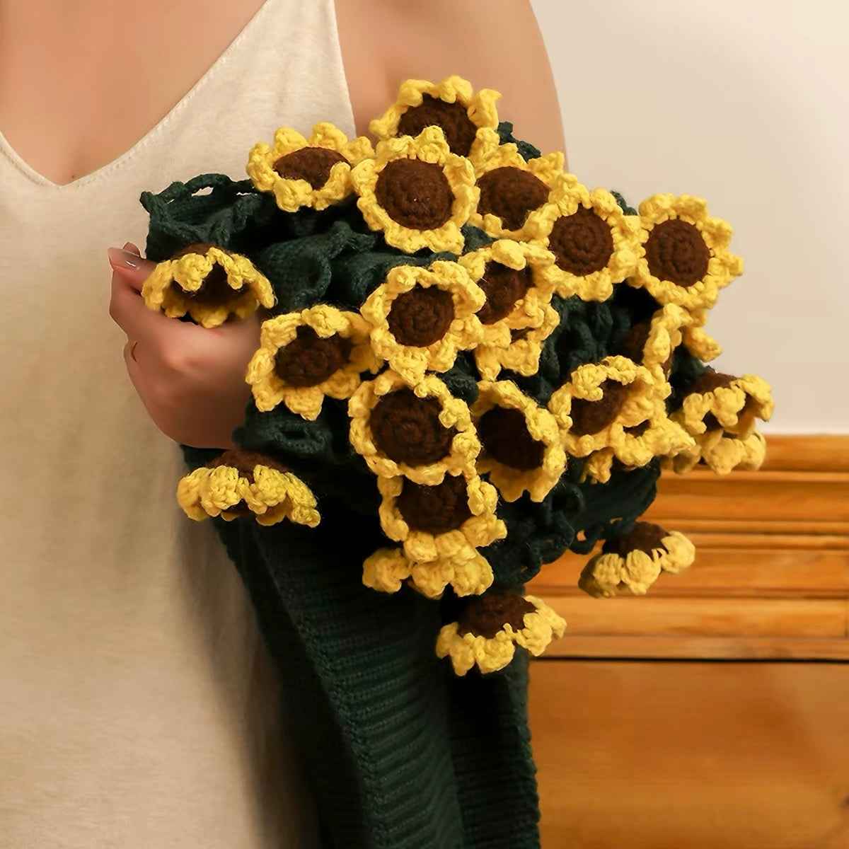 Premium Crochet Flower Bouquet Blanket Throw