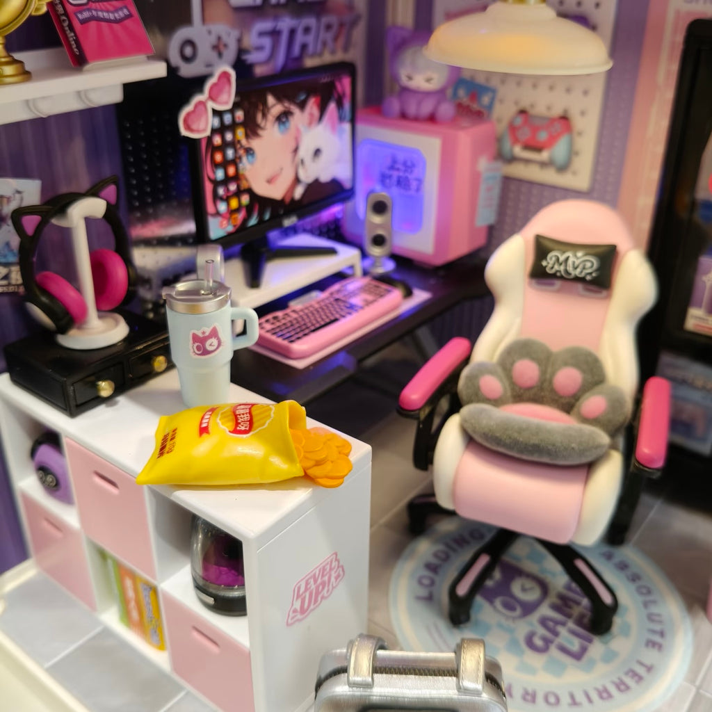Girl Gamer Room DIY Diorama Kit