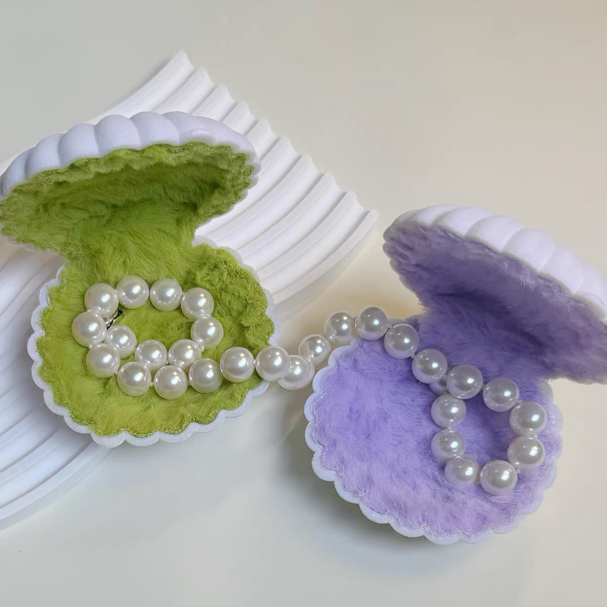 Plush Clam Decorative Tray Trinket Storage