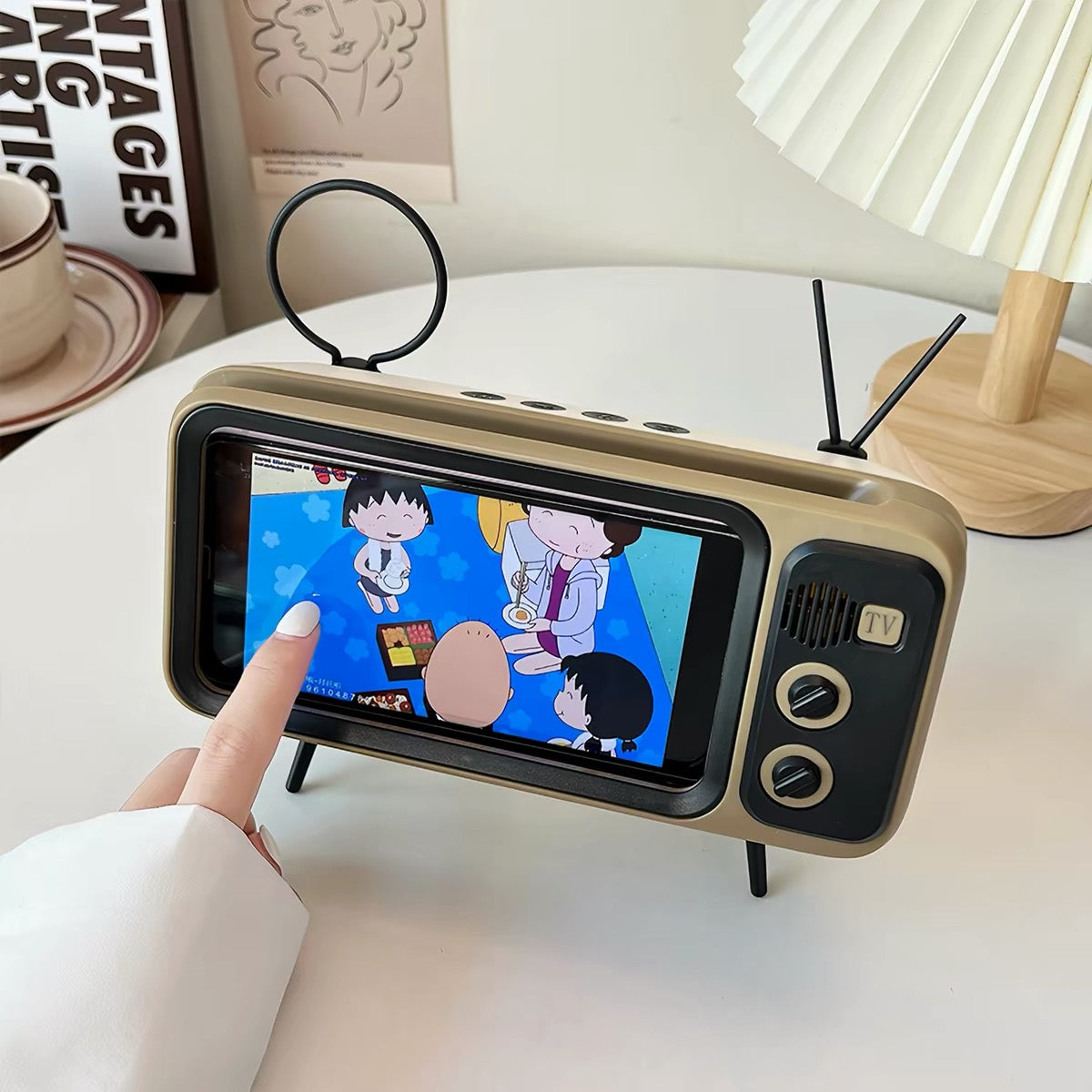 Retro Mini TV Phone Stand