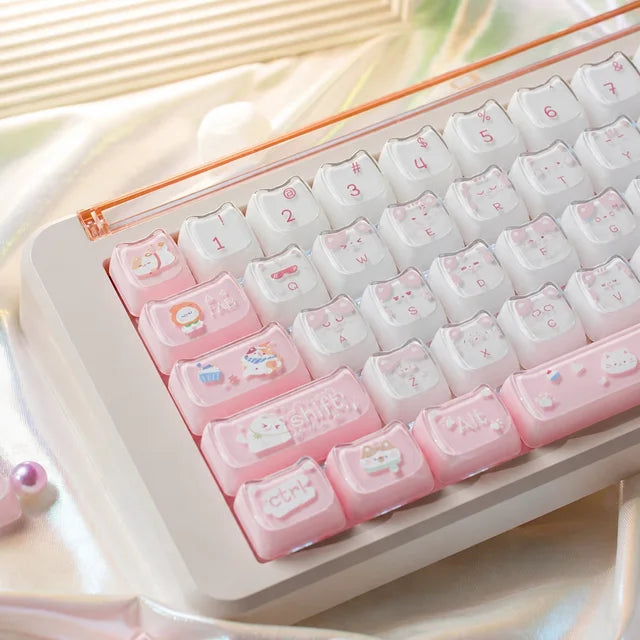 MAO Strawberry Milk Kitty Keycaps