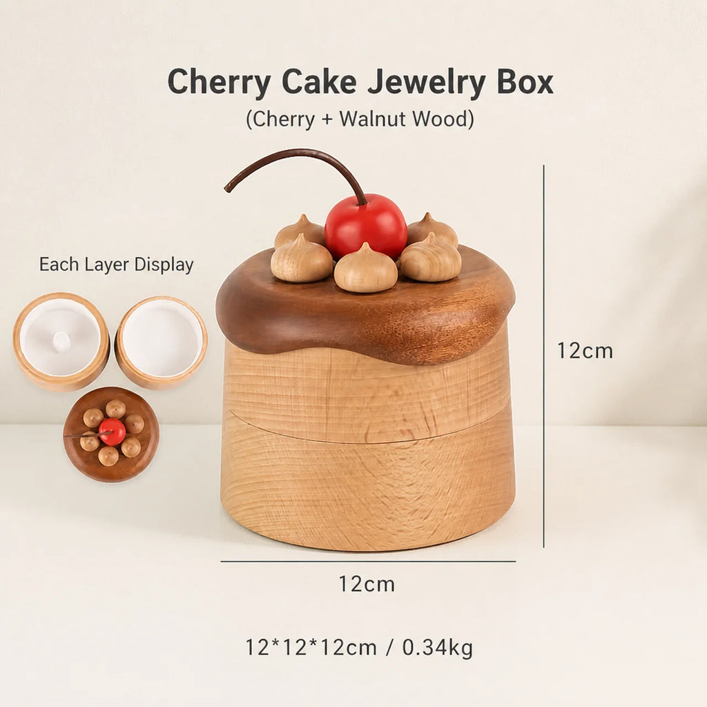 Cherry Cake Wooden Jewelry Box