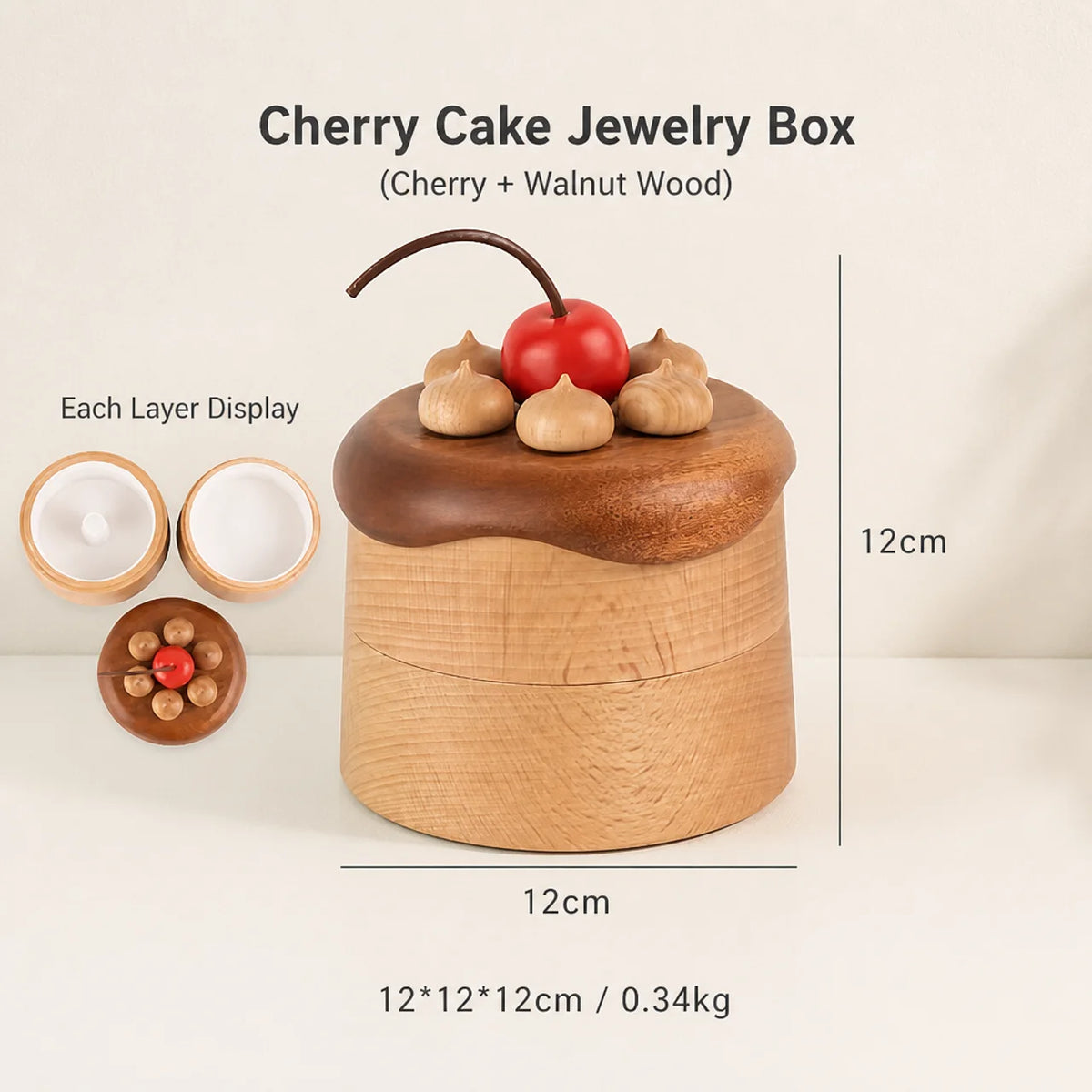 Cherry Cake Wooden Jewelry Box