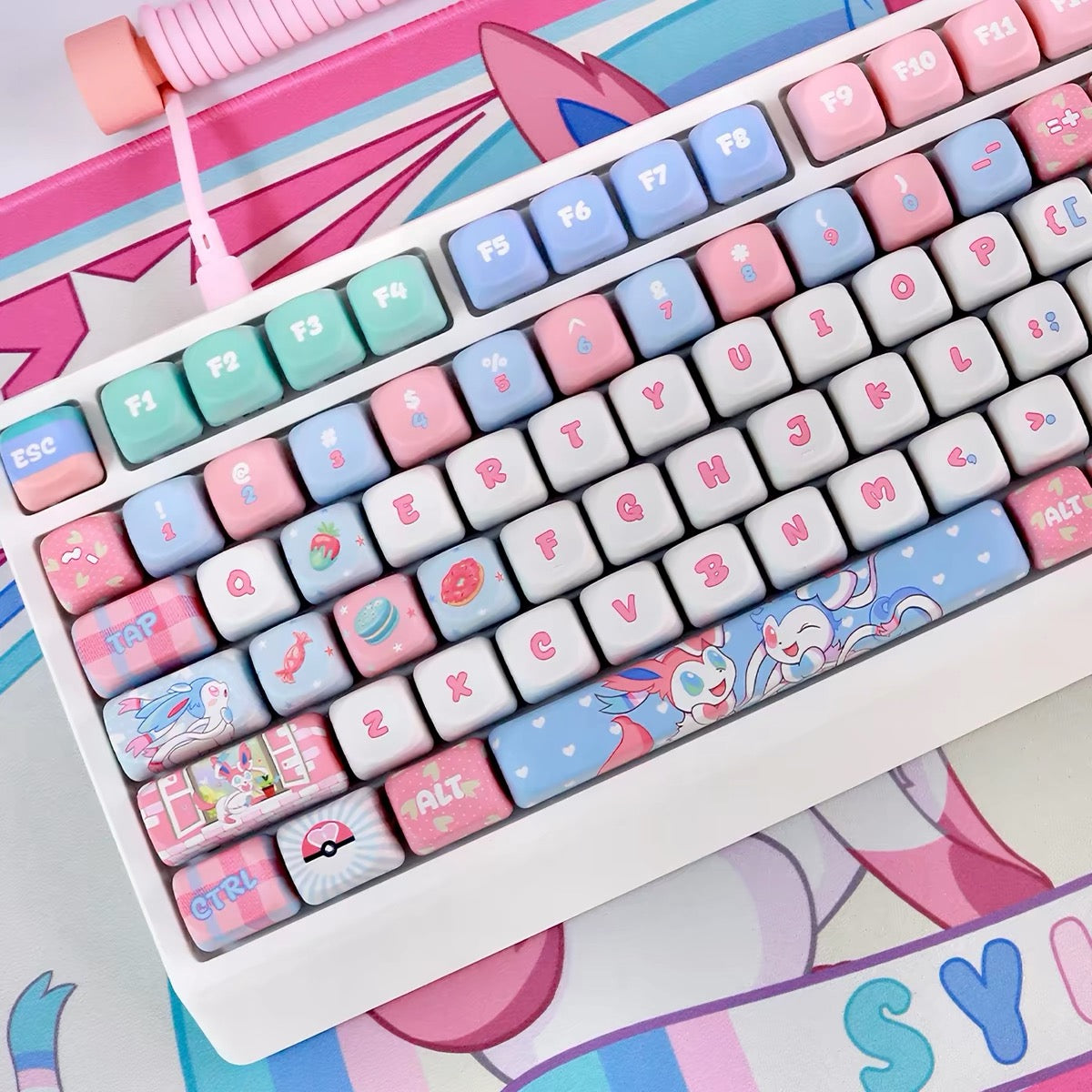 NAT Pastel Sylveon Theme Keycaps